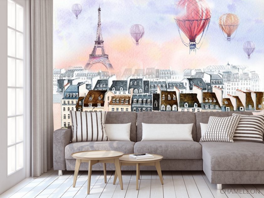 Фотообои Париж и воздушные шары - 3