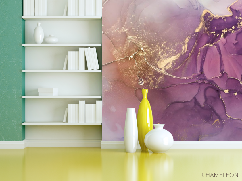 Фотошпалери рожевий флюїд арт - 3