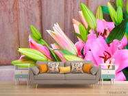 Фотообои розовые лилии - 1