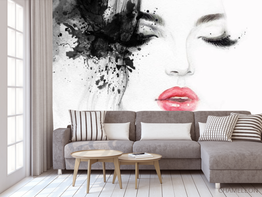 Фотообои Девушка акварелью - 3