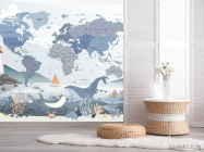 Фотошпалери Карта англійською в морському стилі англійською - 2