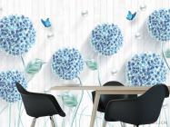 Фотошпалери 3D блакитні кульбаби - 1