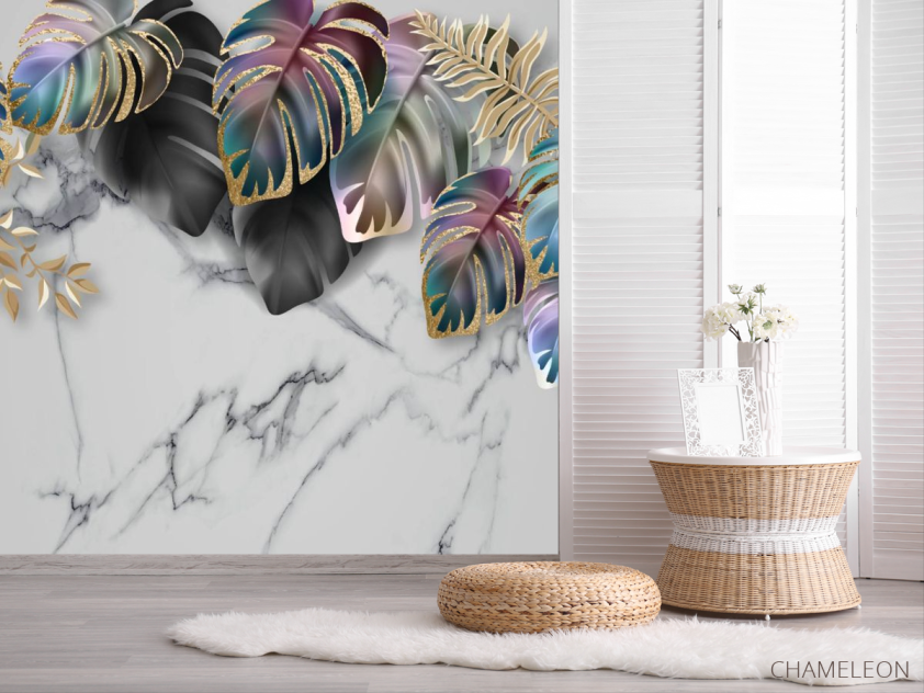 Фотошпалери Тропічні листя на мармурі - 2