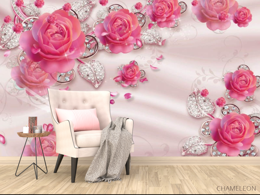 Фотообои 3d розовые цветы - 4