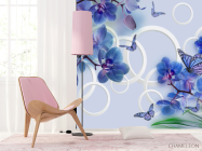Фотошпалери сині орхідеї і метелики - 4