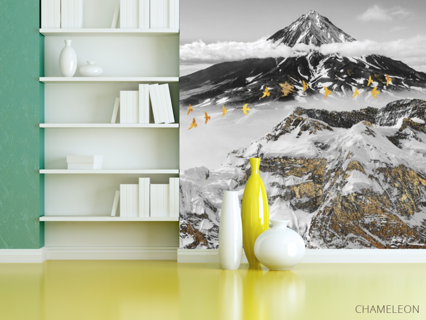 Фотошпалери гори з золотом - 3