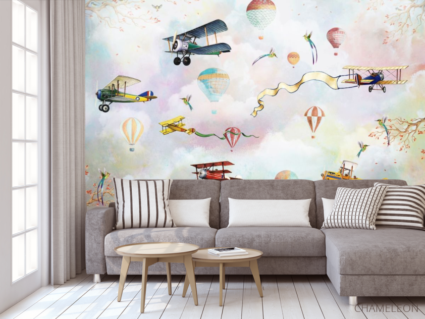 Фотообои Детский летящий транспорт - 3