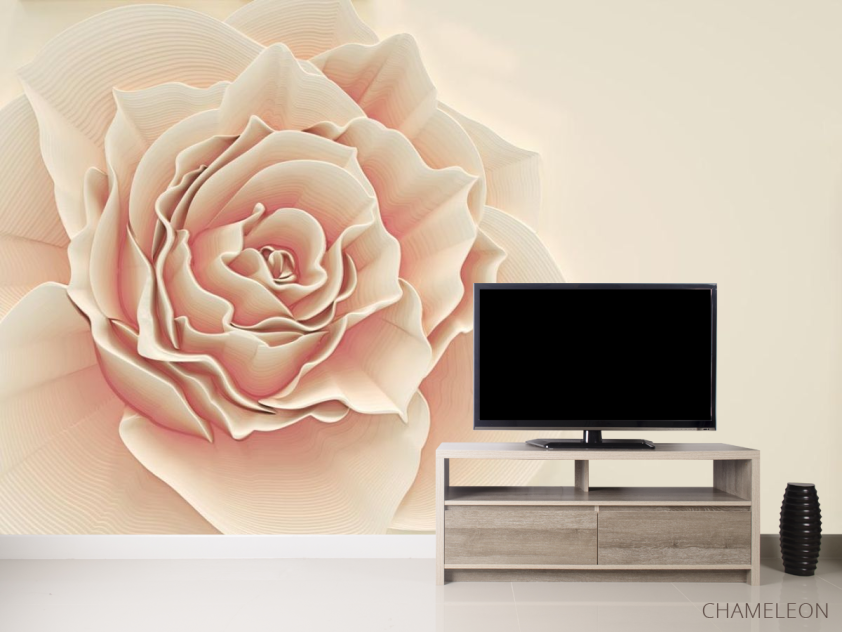 Фотообои Бежевая обьемная роза - 2