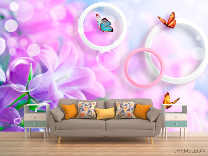 Фотообои Сирень и бабочки - 1