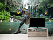 Фотообои Динозавр у водопада - 2