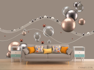 Фотообои Золотые 3д шары - 1