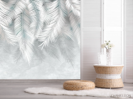 Фотошпалери сірі листя на стіну - 2