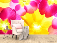 Фотообои Розово-желтые цветы - 4