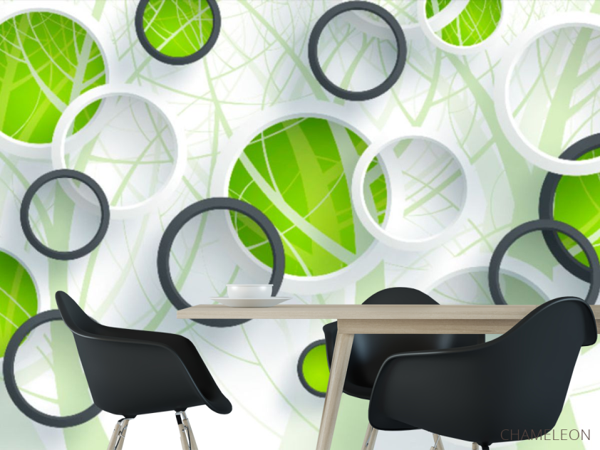 Фотошпалери Зелені кола і дерево - 1