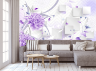 Фотообои Фиолетовые цветы 3д - 3