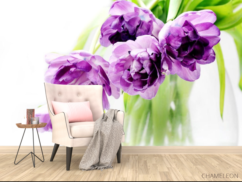 Фотообои большие сиреневые цветы - 4