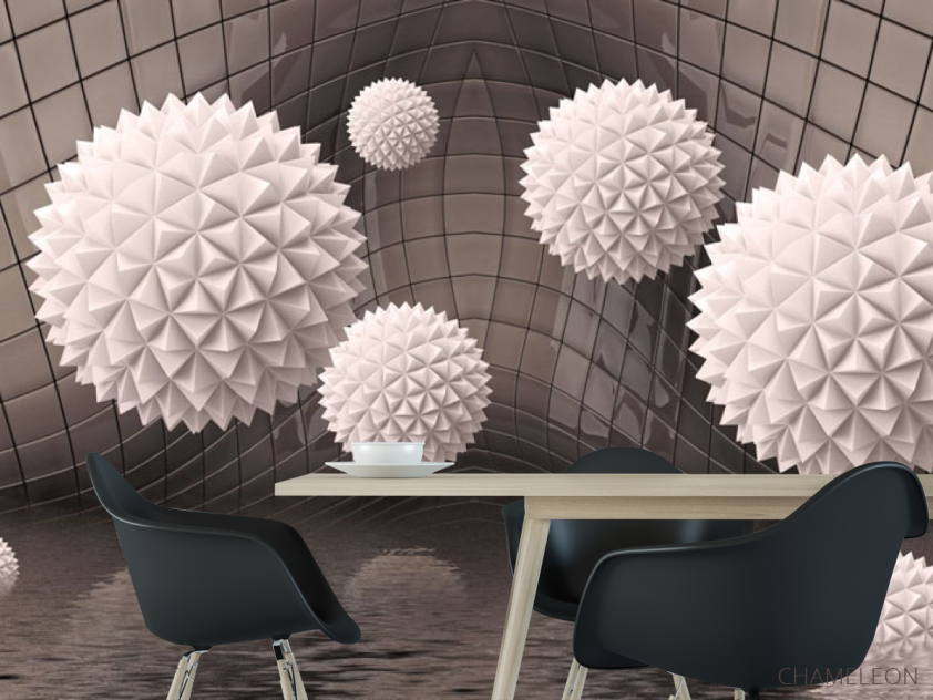 Фотошпалери Кулі 3д на коричневому тлі - 1