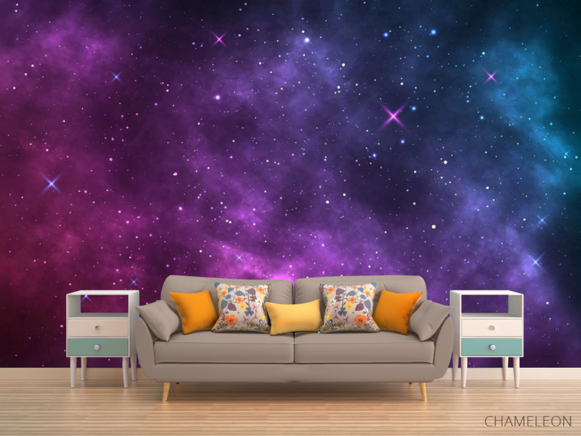 Фотообои Фиолетовое звёздное небо - 1