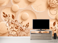 Фотообои Коричневый узор и сферы - 2