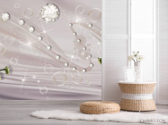 Фотошпалери білі орхідеї на тканини - 2