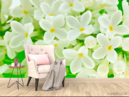 Фотообои Маленькие беленькие цветочки - 4
