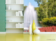 Фотошпалери фонтан в парку - 3