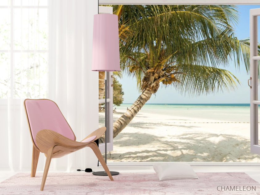 Фотошпалери Пальма і море у вікні - 4