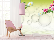 Фотошпалери 3д квіти з кільцями - 4