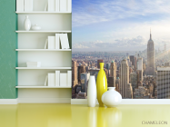 Фотошпалери сонце над шпилями багатоповерхівок - 3