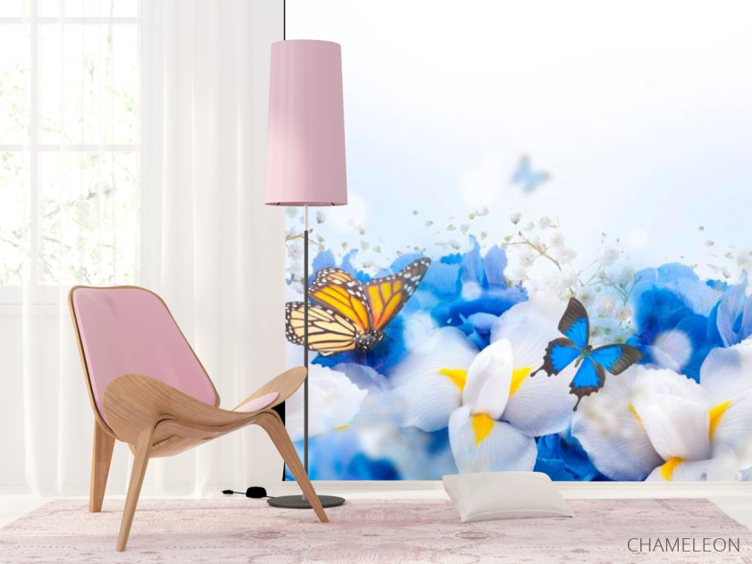 Фотошпалери Квіти з метеликами - 4