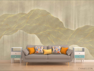 Фотообои Абстрактные волны золотые - 1