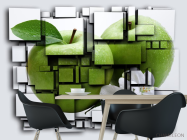 Фотошпалери яблуко на кубах 3Д - 1
