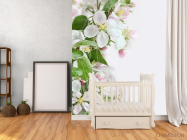 Фотообои бело-розовые цветочки - 2