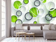 Фотообои Зеленые круги и дерево - 3