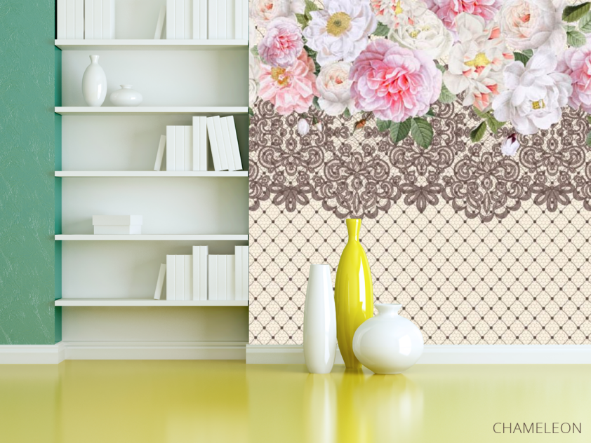 Фотошпалери квіти з мереживом - 3