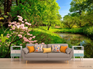 Фотообои Цветочки и лес - 1