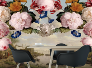 Фотошпалери Вінтажний принт з квітами - 1