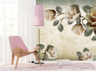 Фотошпалери троянди на бежевому фоні - 4