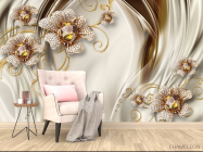 Фотообои Золотые брошки 3д - 4