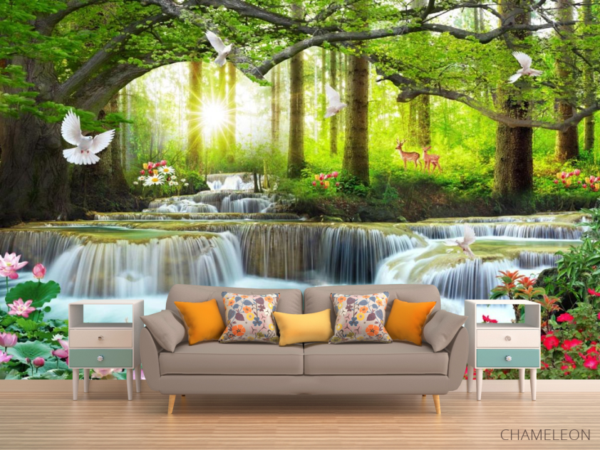 Фотообои Лесной водопад - 1