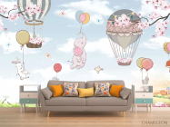 Фотообои Зверинец на шарах - 1