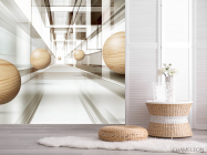 Фотошпалери Дерев'яні сфери 3д - 2