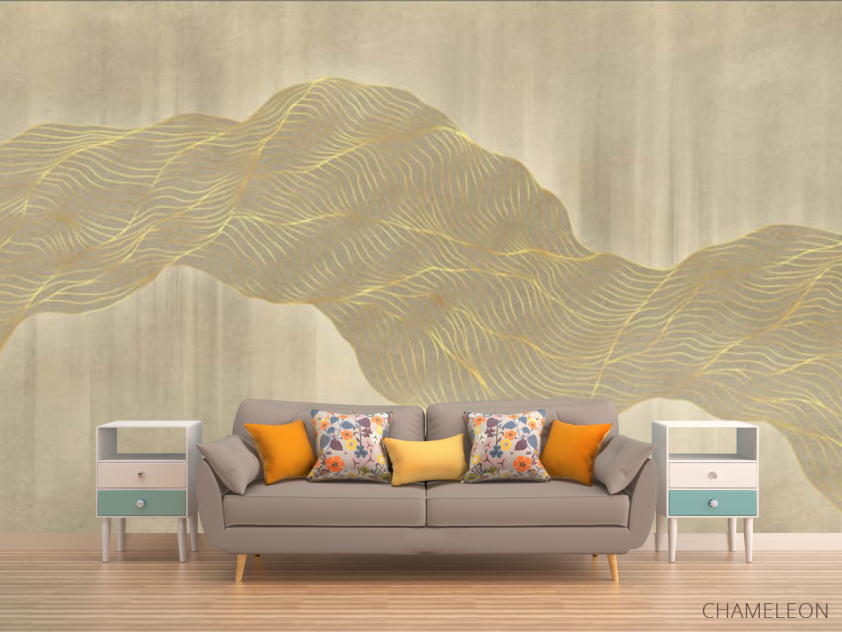 Фотообои Абстрактные волны золотые - 1