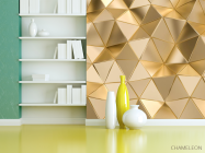 Фотошпалери 3Д золоті трикутники - 3