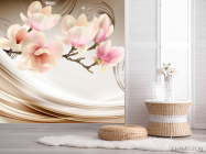 Фотошпалери Магнолія на атласі - 2