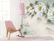 Фотошпалери Квіти на бірюзовому тлі - 4