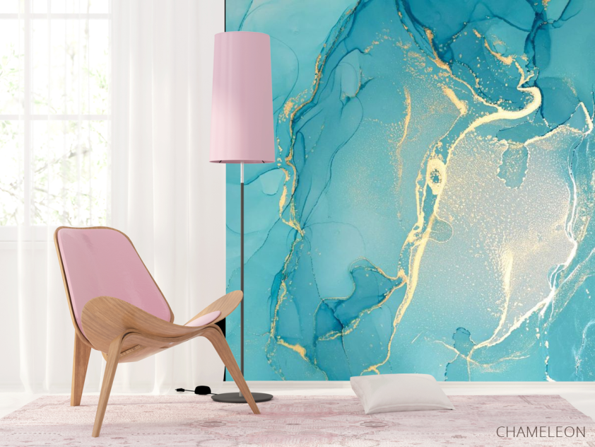 Фотошпалери Блакитний Fluid art - 4