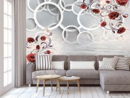 Фотообои Розы и круги 3d - 3
