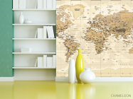 Фотошпалери Коричнева карта світу - 3