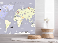 Фотошпалери фіолетова дитяча карта англійською - 2